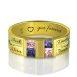 Celebrate Eternal Bonds – Four Birthstones Sterling Silver Promise Ring – For Cherished Loved Ones - Image 6