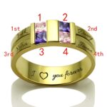 Celebrate Eternal Bonds – Four Birthstones Sterling Silver Promise Ring – For Cherished Loved Ones - Image 8