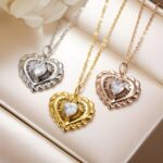 Embrace Your Story – Heart-Shaped Birthstone Necklace with Custom Engraving – A Cherished Token for Loved Ones - Image 4