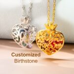 Embrace Her Radiance – Heart Cage Necklace with Birthstone – A Timeless Treasure for the Women You Cherish - Image 6