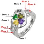 Embrace Your Family's Heartbeat – Custom Heart-Shaped Birthstone Ring – A Cherished Keepsake for Mom - Image 14