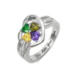 Embrace Your Family's Heartbeat – Custom Heart-Shaped Birthstone Ring – A Cherished Keepsake for Mom - Image 4