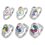 Embrace Your Family's Heartbeat – Custom Heart-Shaped Birthstone Ring – A Cherished Keepsake for Mom - Image 7