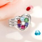 Embrace Your Family's Heartbeat – Custom Heart-Shaped Birthstone Ring – A Cherished Keepsake for Mom - Image 9