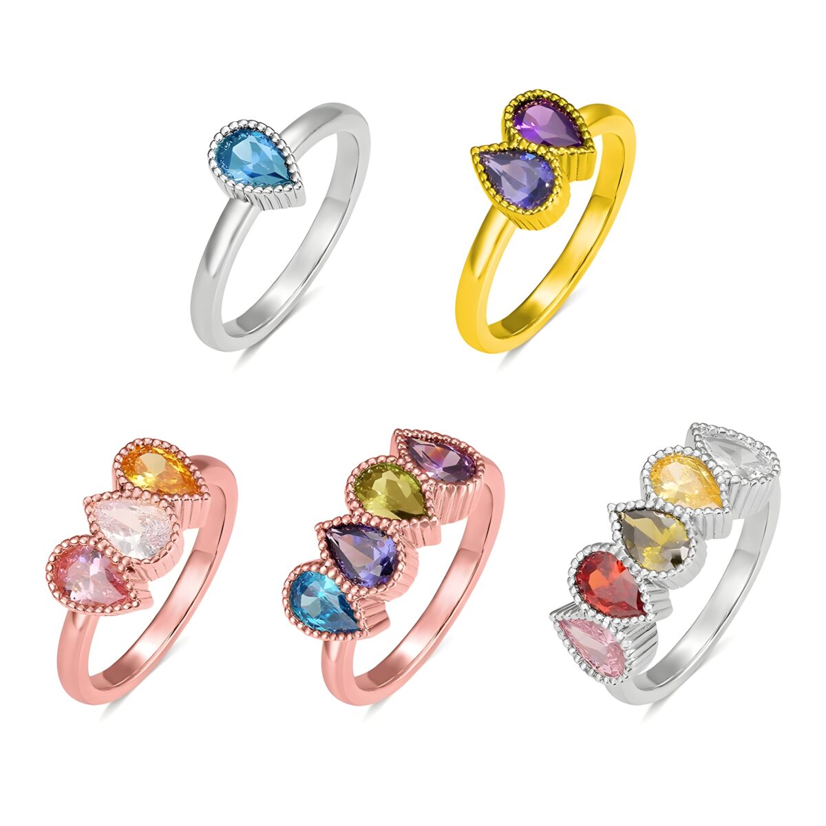 Personalized birthstone ring for family connections