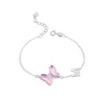 Personalized butterfly bracelet with initials for her