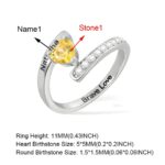 Carry Your Heart Close – Engraved Silver Birthstone Ring for Cherished Bonds - Image 2