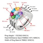 Carry Your Heart Close – Engraved Silver Birthstone Ring for Cherished Bonds - Image 8