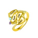 Celebrate New Life – Engraved Baby Feet Birthstone Ring – For Cherished Mothers - Image 9