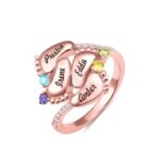 Celebrate New Life – Engraved Baby Feet Birthstone Ring – For Cherished Mothers - Image 10