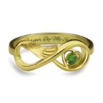 Embrace Eternal Protection – Angel Wing Infinity Heart Ring with Birthstone – A Cherished Gift for Her - Image 2