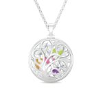 Birthstone family tree necklace for cherished memories