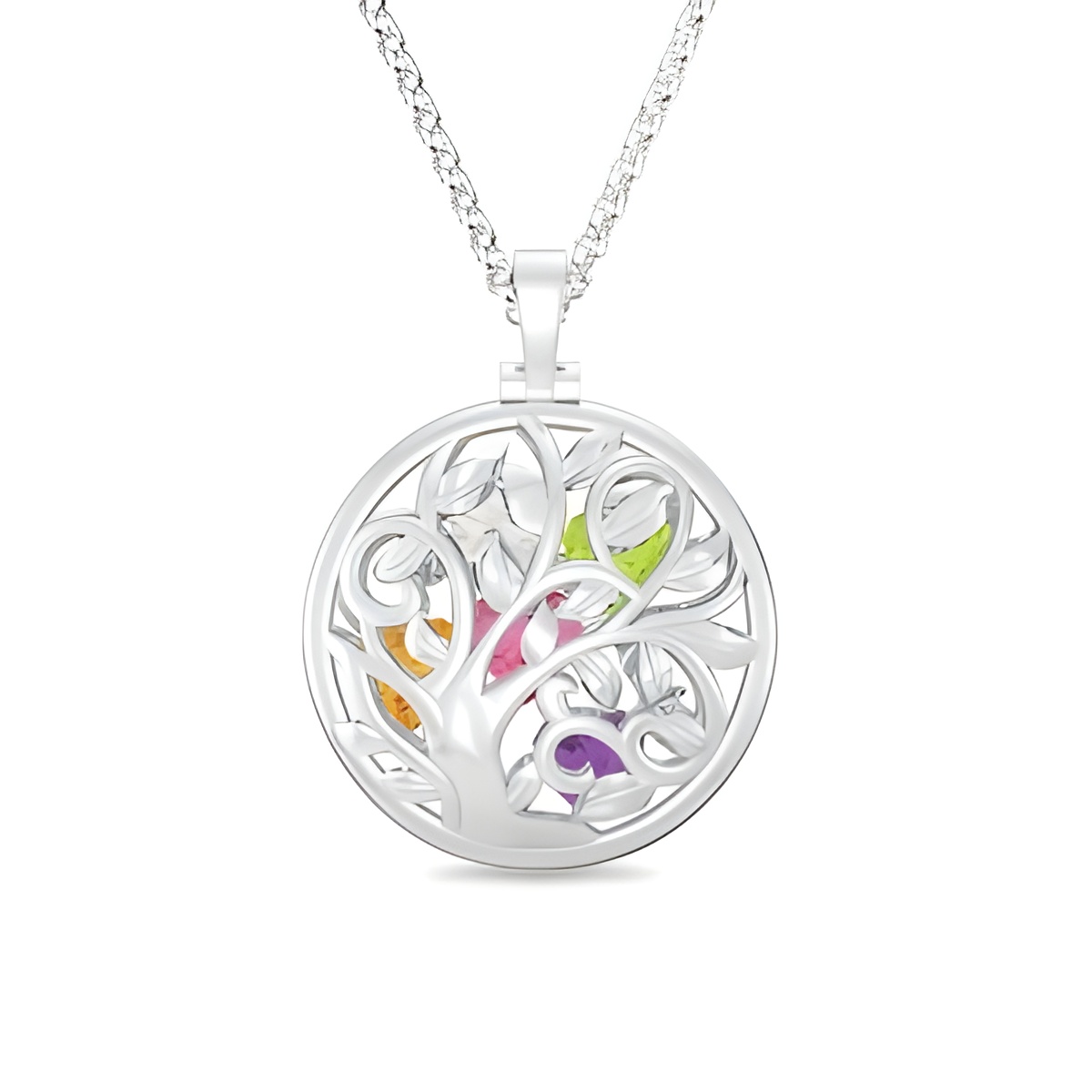 Birthstone family tree necklace for cherished memories