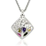 Birthstone family tree necklace for cherished family moments