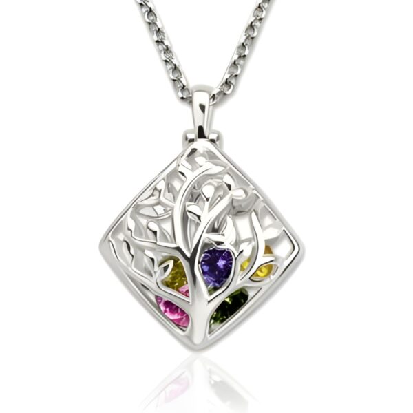 Birthstone family tree necklace for cherished family moments