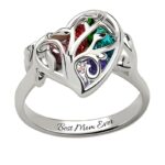 Embrace Your Family's Heartbeat – Heart Cage Birthstone Ring – A Cherished Keepsake for Mom and Loved Ones - Image 3