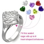 Embrace Your Roots – Family Tree Cage Ring with Heart Birthstones – A Cherished Token for Loved Ones - Image 2