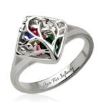 Family Tree Cage Ring with Birthstones for loved ones