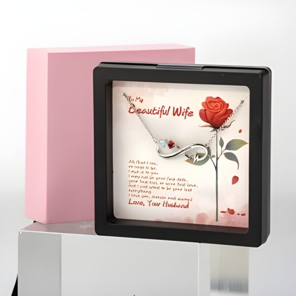 Heartbeat Infinity Necklace with Birthstones for love