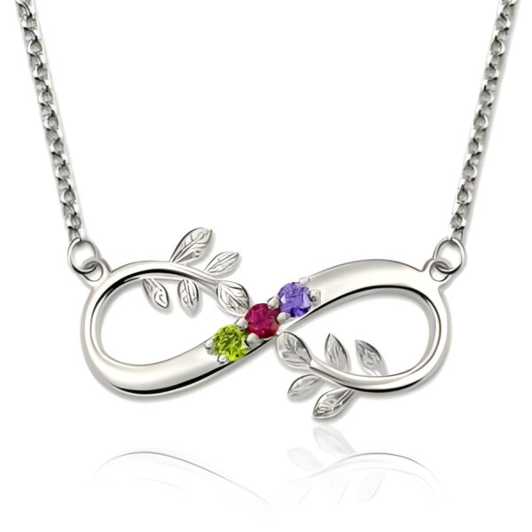 Tree Branch Infinity Necklace with Birthstones