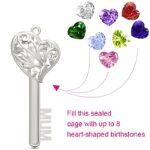 Unlock a Mother's Love – Heart Cage Necklace with Birthstones – A Treasure for Cherished Family Moments - Image 2