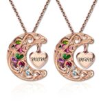 Rose gold moon cage necklace for mom's heartfelt moments