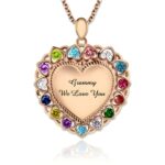 Grandmother birthstone heart necklace for cherished moments