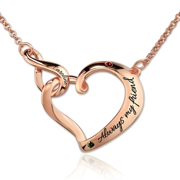 Sister birthstone necklace symbolizing eternal love