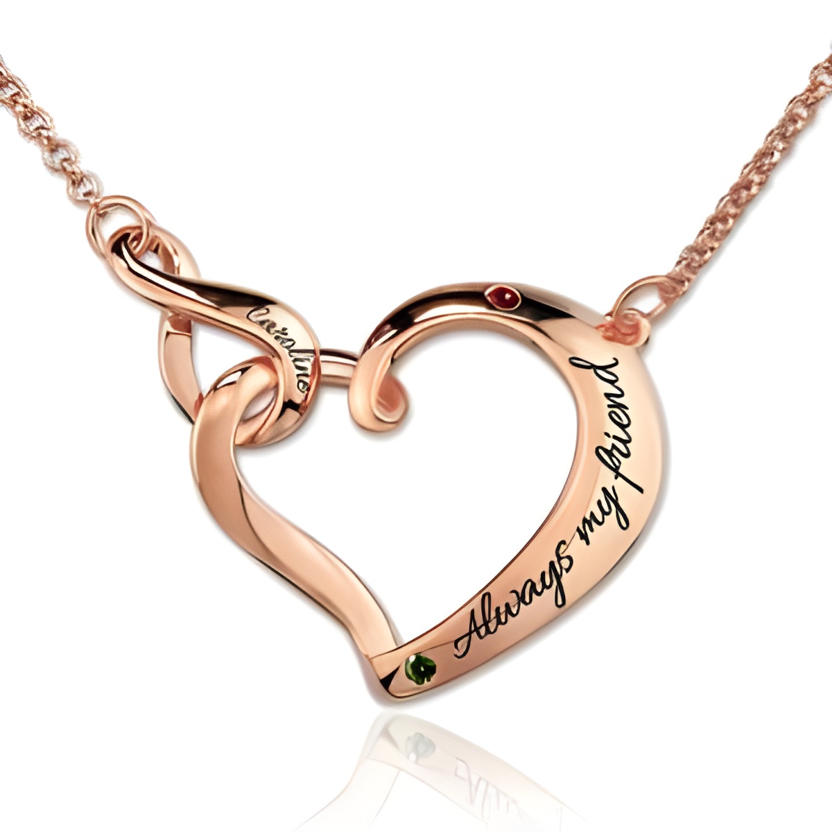 Sister birthstone necklace symbolizing eternal love