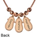 Embrace Every Step – Rose Gold Baby Shoe Charm Necklace with Birthstones – A Tender Keepsake for Mothers and Grandmothers - Image 3