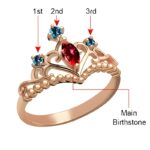 Embrace Your Inner Royalty – Birthstone Tiara Ring in Rose Gold – A Treasure for Her Most Magical Moments - Image 2