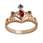 Embrace Your Inner Royalty – Birthstone Tiara Ring in Rose Gold – A Treasure for Her Most Magical Moments - Image 3