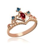 Birthstone tiara ring gift for her magical moments