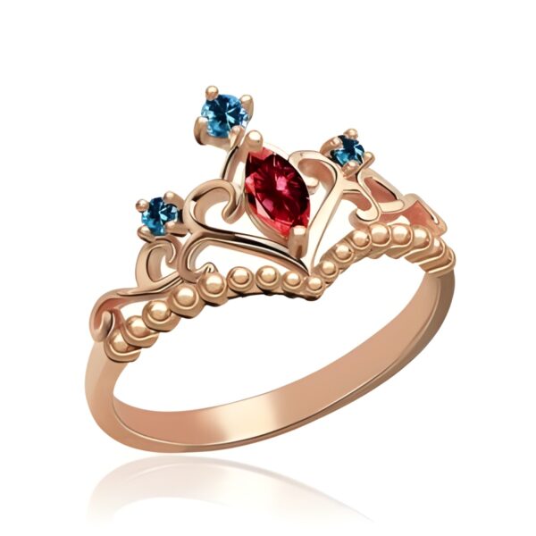Birthstone tiara ring gift for her magical moments
