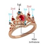 Embrace Your Inner Princess – Tiara Birthstone Ring in Rose Gold – A Timeless Treasure for You or Loved Ones - Image 2