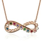 Infinity Heart Birthstone Necklace for Mom or Grandma