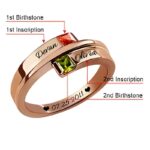 Celebrate Your Unique Bond – Engraved Double Birthstone Ring in Rose Gold – A Cherished Keepsake for Her - Image 4