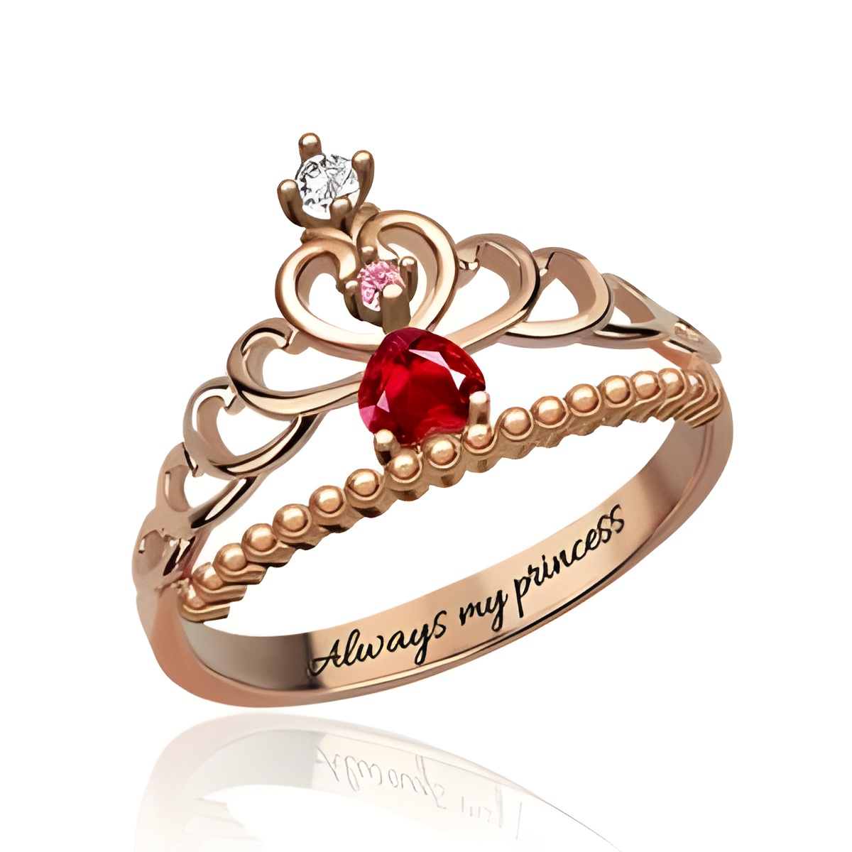 Birthstone tiara ring for embracing inner royalty