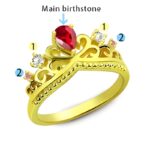 Embrace Your Inner Royalty – Birthstone Princess Crown Ring – A Timeless Treasure for Her Special Moments - Image 2