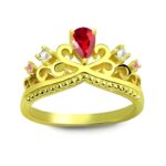 Embrace Your Inner Royalty – Birthstone Princess Crown Ring – A Timeless Treasure for Her Special Moments - Image 3