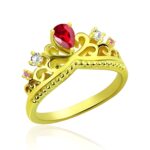 birthstone crown ring gift for her