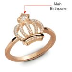 Embrace Your Unique Sparkle – Star Crown Birthstone Ring in Rose Gold – A Cherished Token of Love - Image 2