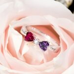 Embrace Eternal Love – Heart Birthstone Bow Ring – For Her February Celebration - Image 4