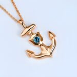 Embrace Protection and Love – Rose Gold Anchor Necklace with Birthstone – A Cherished Keepsake for Someone Special - Image 2