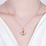 Embrace Protection and Love – Rose Gold Anchor Necklace with Birthstone – A Cherished Keepsake for Someone Special - Image 3