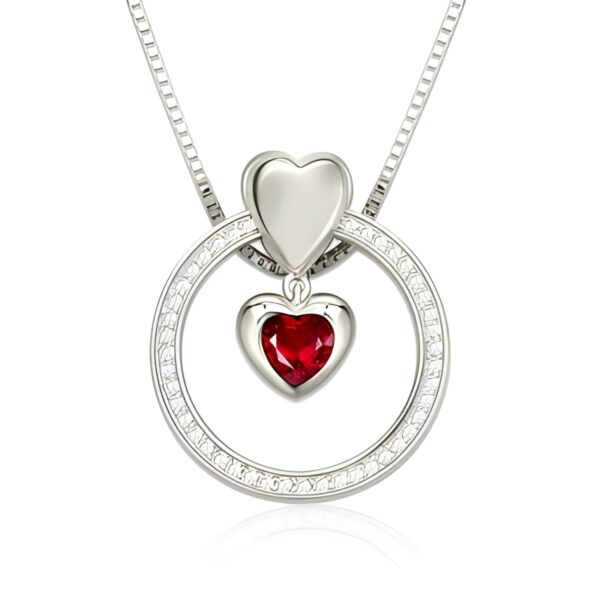 Heart birthstone circle necklace for cherished moments