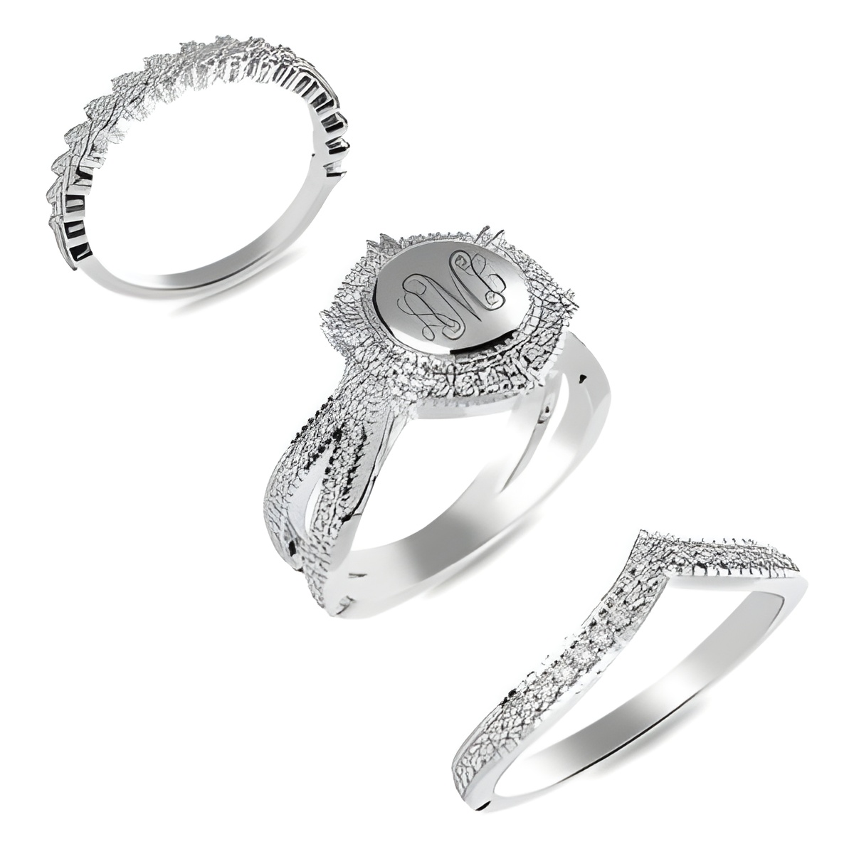 Personalized monogram stackable ring for unique stories