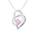 Embrace Endless Love – Heart Necklace with Birthstone – For Cherished Moments Together - Image 2