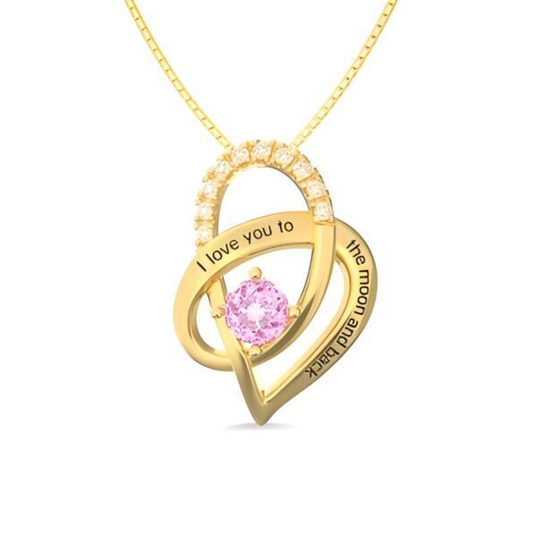 Personalized heart necklace with birthstone for cherished connections