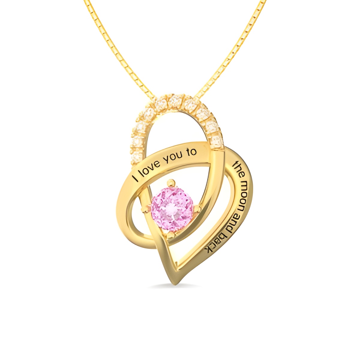 Personalized heart necklace with birthstone for cherished connections